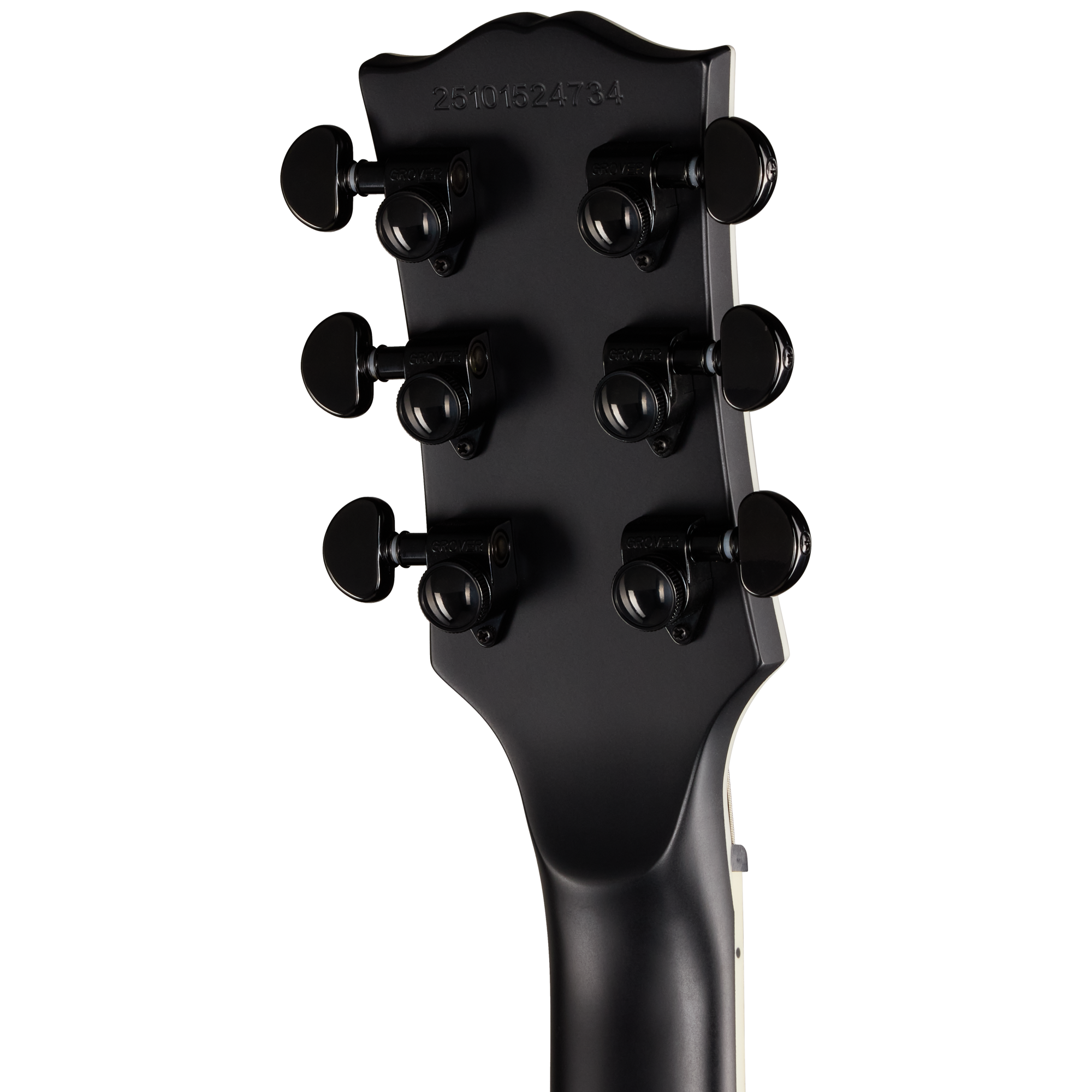Gitarrenkopf, schwarzes Finish, sechs Mechaniken, geschlossene Mechaniken